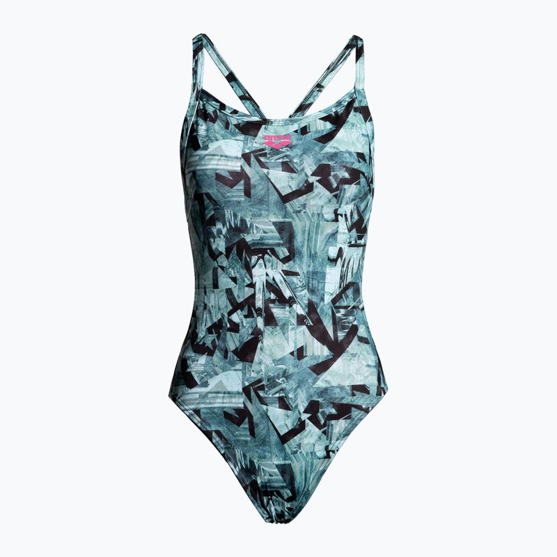 Costum de înot dintr-o bucată pentru femei arena Glitch One Piece albastru 000441/509