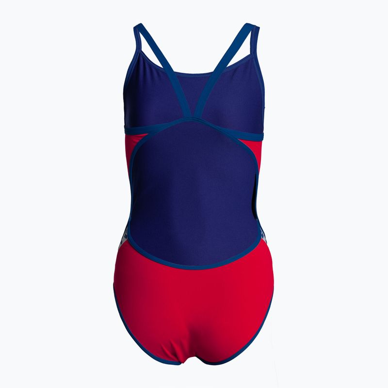 Costum de înot dintr-o bucată pentru femei arena Team Stripe Super Fly Back One Piece roșu-albastru 001195/477 2