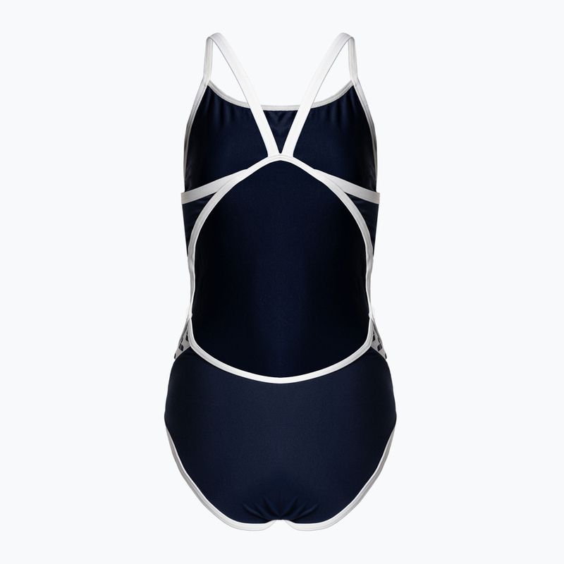 Costum de înot dintr-o bucată pentru femei arena Team Stripe Super Fly Back One Piece bleumarin 001195/701 2