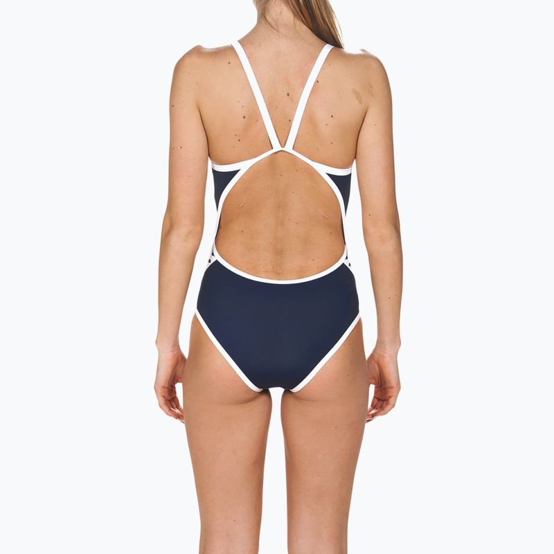 Costum de înot dintr-o bucată pentru femei arena Team Stripe Super Fly Back One Piece bleumarin 001195/701 6