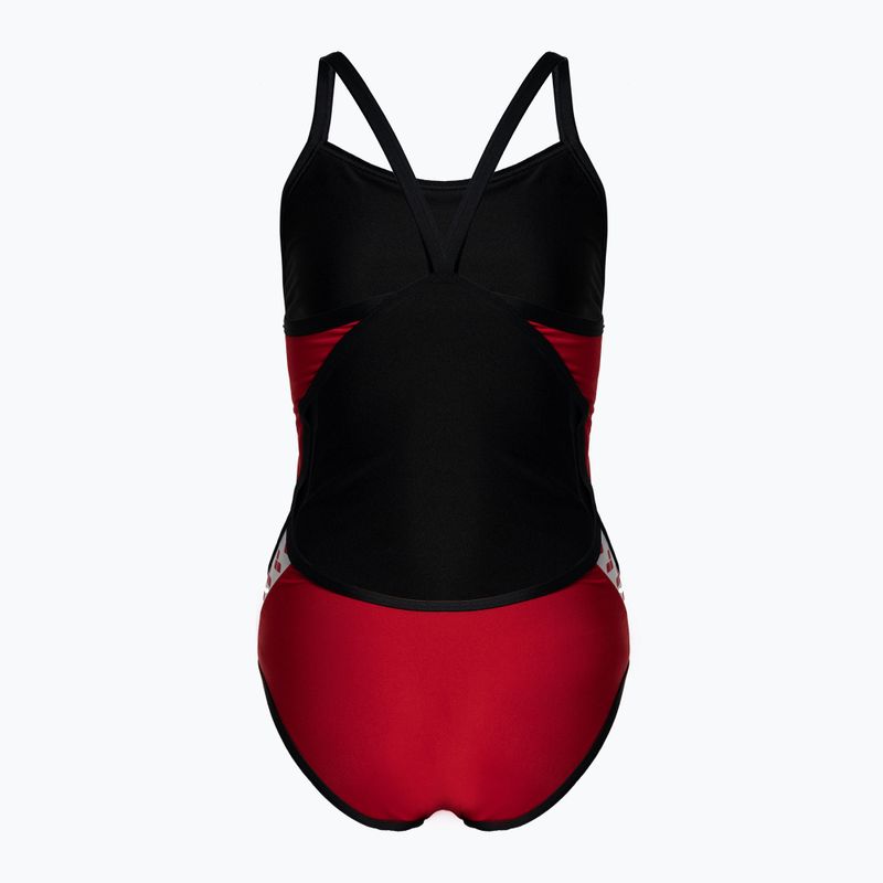 Costum de înot dintr-o bucată pentru femei arena Team Stripe Super Fly Back One Piece roșu-negru 001195/415 2