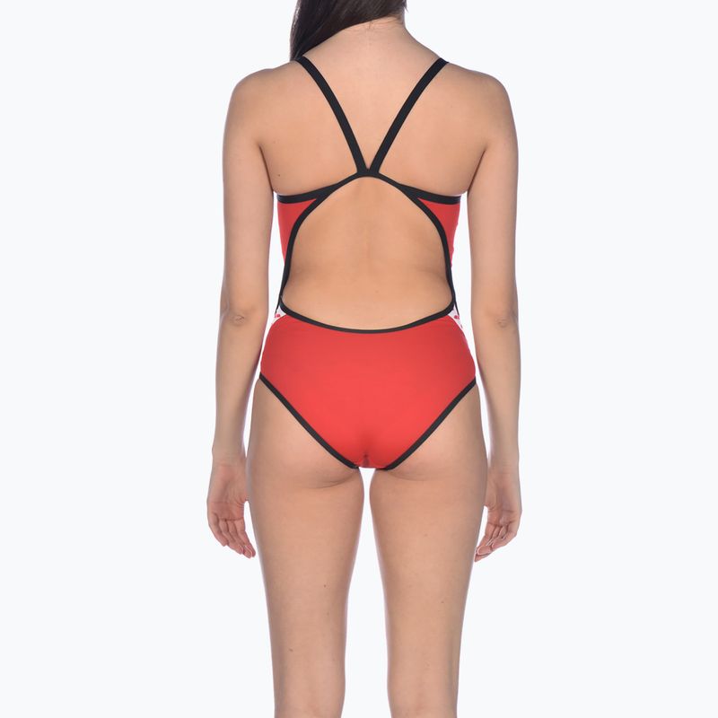 Costum de înot dintr-o bucată pentru femei arena Team Stripe Super Fly Back One Piece roșu-negru 001195/415 6