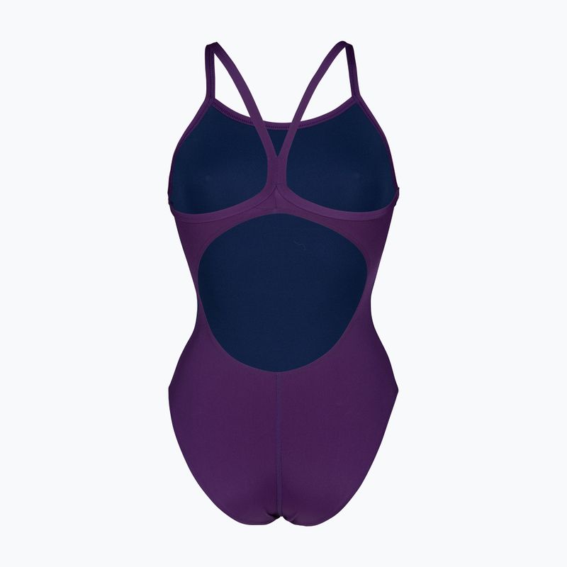 Costum de baie întreg pentru femei Arena Team Light Drop Solid plum/white 2