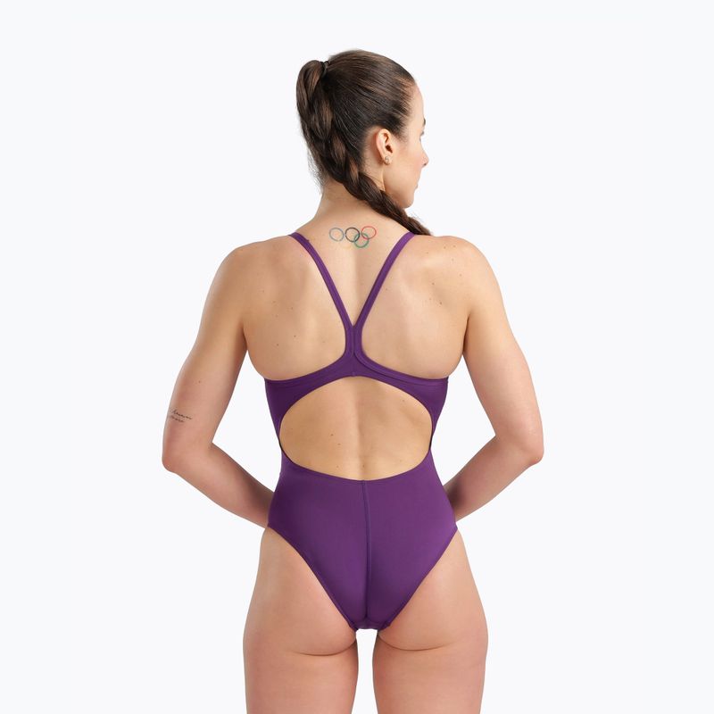 Costum de baie întreg pentru femei Arena Team Light Drop Solid plum/white 7