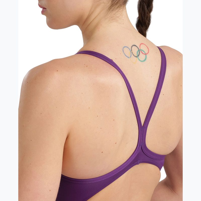Costum de baie întreg pentru femei Arena Team Light Drop Solid plum/white 8