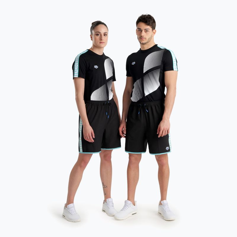 Pantaloni scurți de baie pentru bărbați Icons Team Stripe Bermuda Logo negri 005652/518