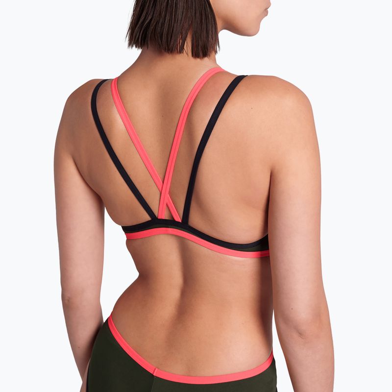 Costum de baie dintr-o singură piesă pentru femei arena One Double Cross Back One Piece dark sage/black/fluo red 8