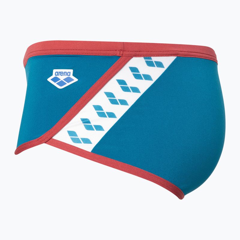 Bărbați arena Icons Swim Low Waist Short Solid albastru cosmo/astro roșu boxeri de înot pentru bărbați