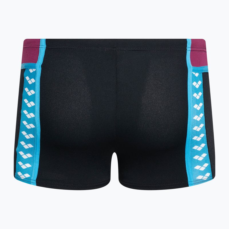 Bărbați arena Icons Swim Short Panel boxeri negru/neon blue/roșu fandango/turquoise