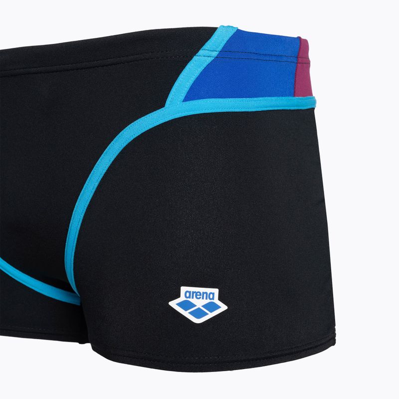 Bărbați arena Icons Swim Short Panel boxeri negru/neon blue/roșu fandango/turquoise