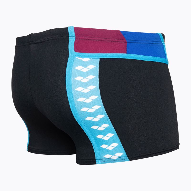 Bărbați arena Icons Swim Short Panel boxeri negru/neon blue/roșu fandango/turquoise