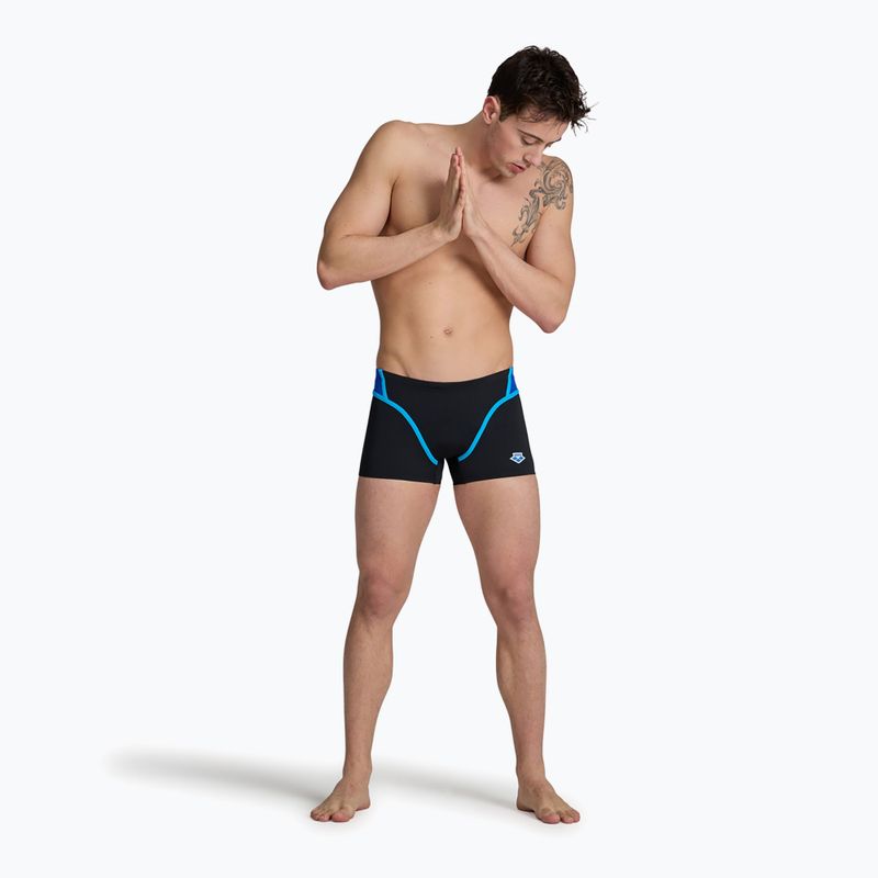 Bărbați arena Icons Swim Short Panel boxeri negru/neon blue/roșu fandango/turquoise