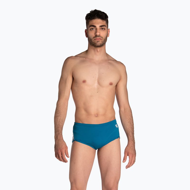 Bărbați arena Planet Swim Low Waist Short blue cosmo/white multi boxeri de înot pentru bărbați 3