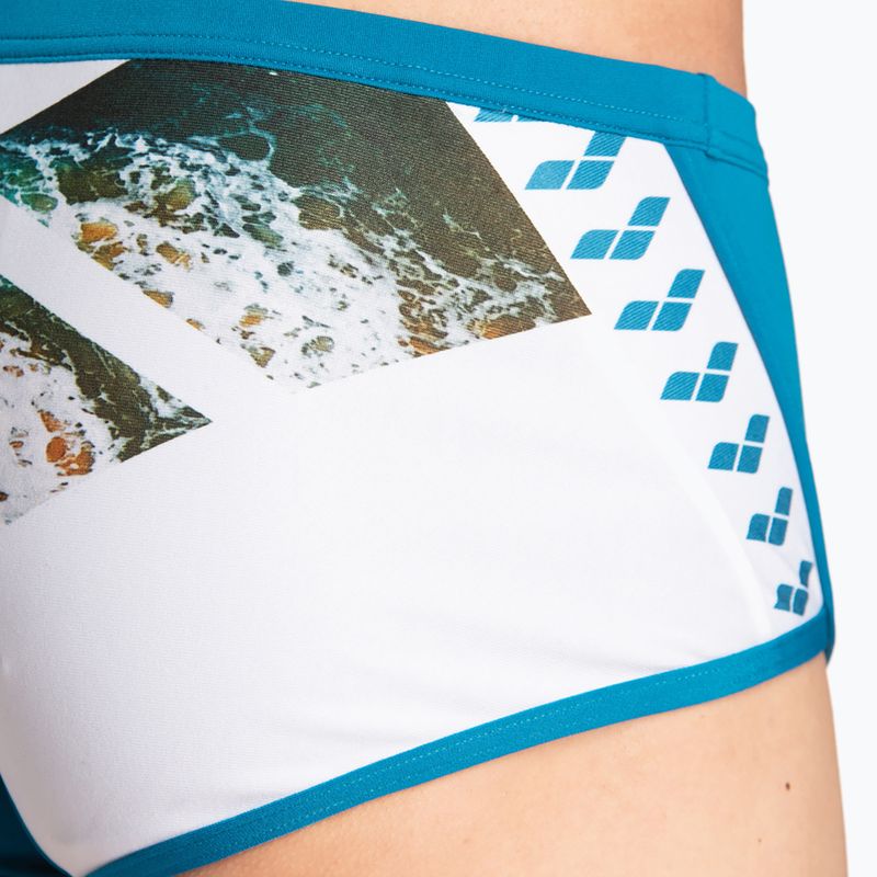 Bărbați arena Planet Swim Low Waist Short blue cosmo/white multi boxeri de înot pentru bărbați 6
