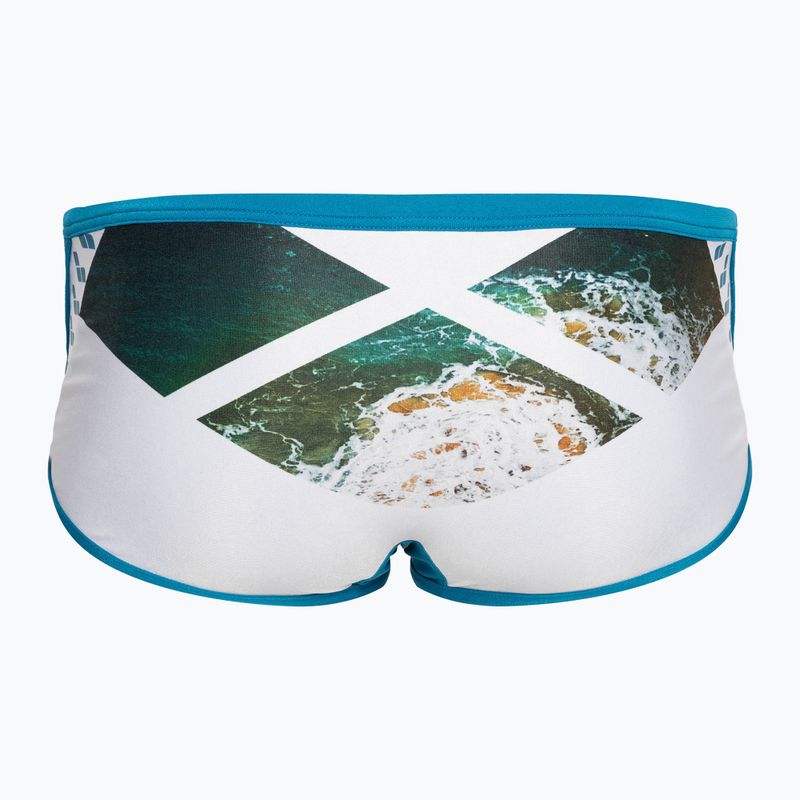 Bărbați arena Planet Swim Low Waist Short blue cosmo/white multi boxeri de înot pentru bărbați 2