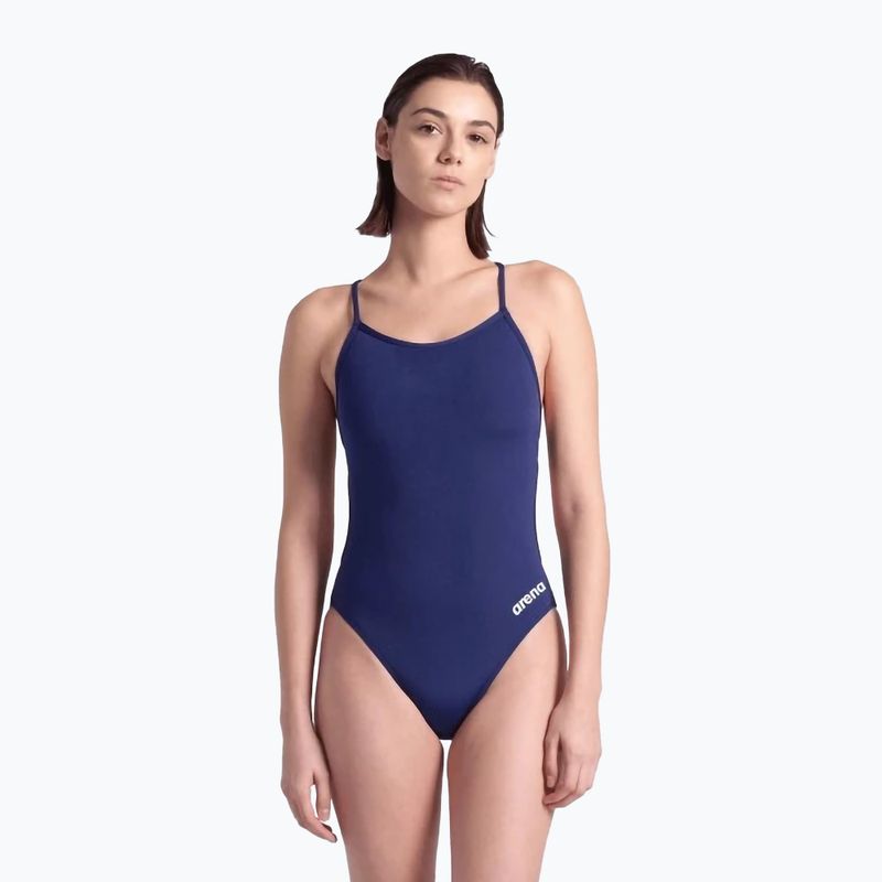 Costum de înot dintr-o piesă pentru femei arena Lace Back Solid navy/white 5