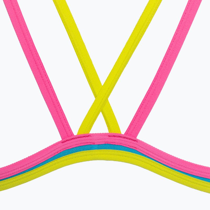 Costum de baie dintr-o singură piesă pentru femei arena One Double Cross Back One Piece turquoise/fluo pink/soft green 5