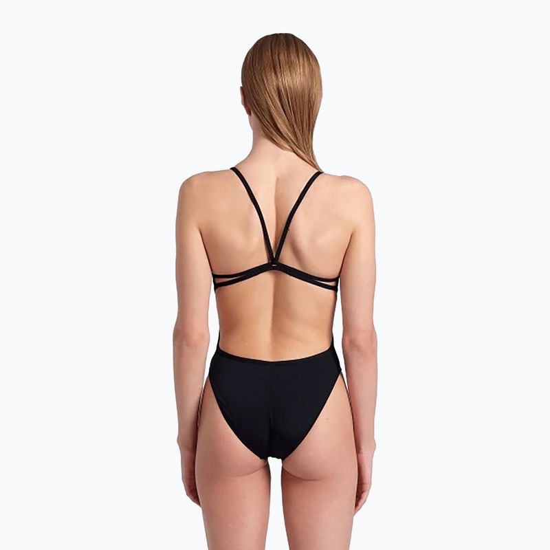 Costum de înot dintr-o piesă pentru femei arena Lace Back Solid black/white 7