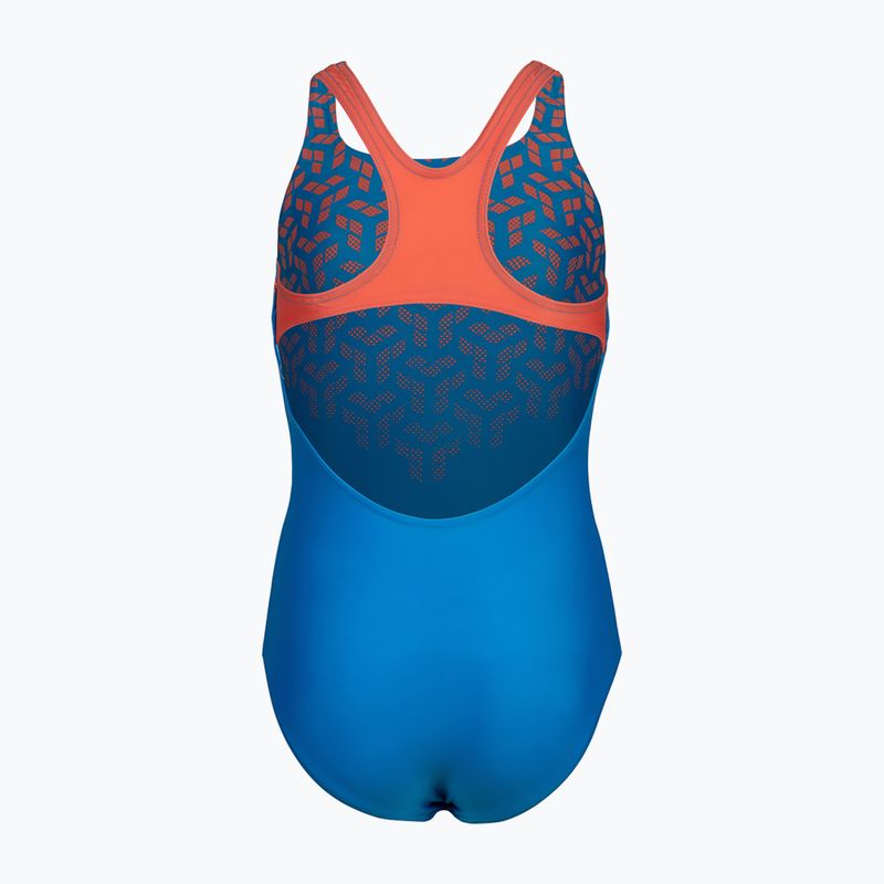 Costum de baie dintr-o singură piesă pentru copii arena Kikko V Swim Pro Back blue china/calypso coral 3