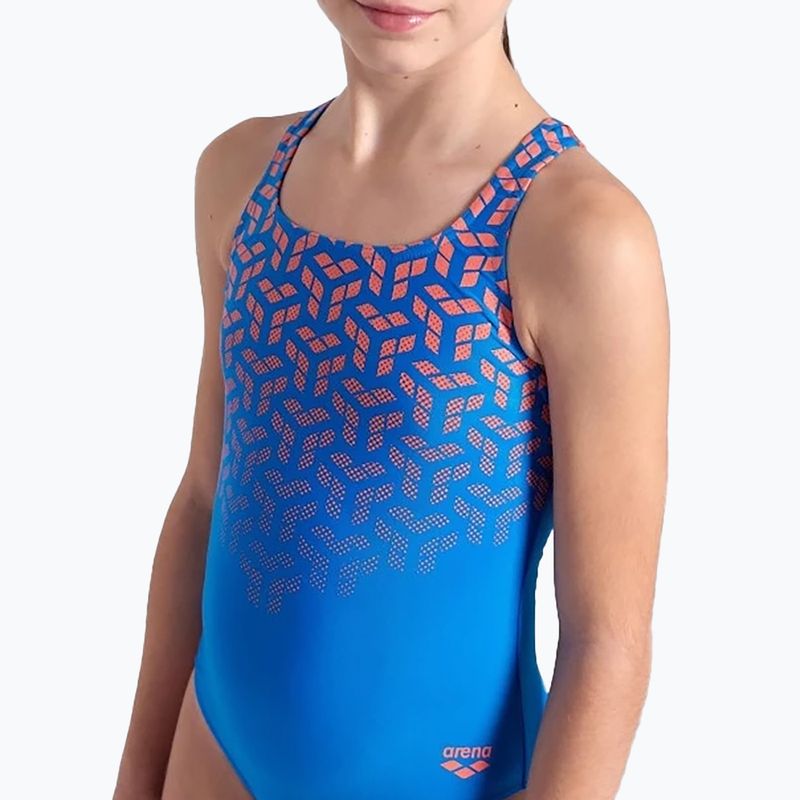 Costum de baie dintr-o singură piesă pentru copii arena Kikko V Swim Pro Back blue china/calypso coral 8