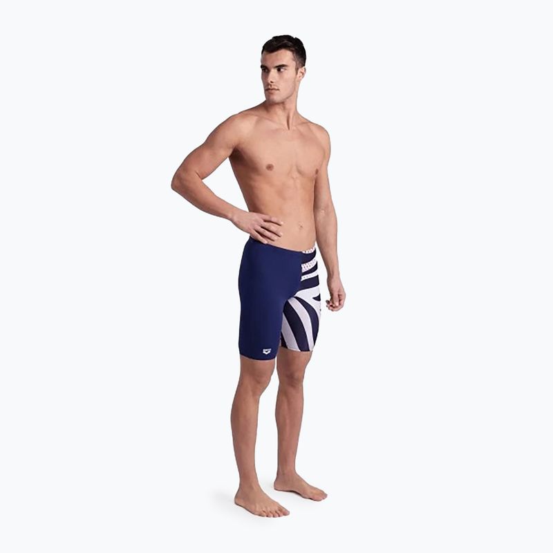 Boxeri de baie pentru bărbați  arena Multi Stripes Swim Jammer navy/white multi