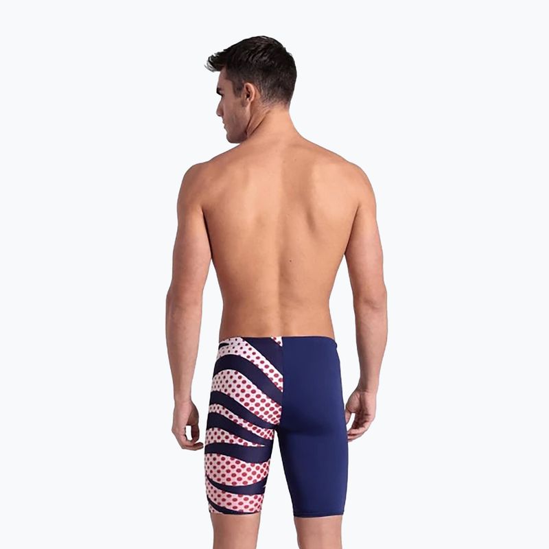 Boxeri de baie pentru bărbați  arena Multi Stripes Swim Jammer navy/white multi
