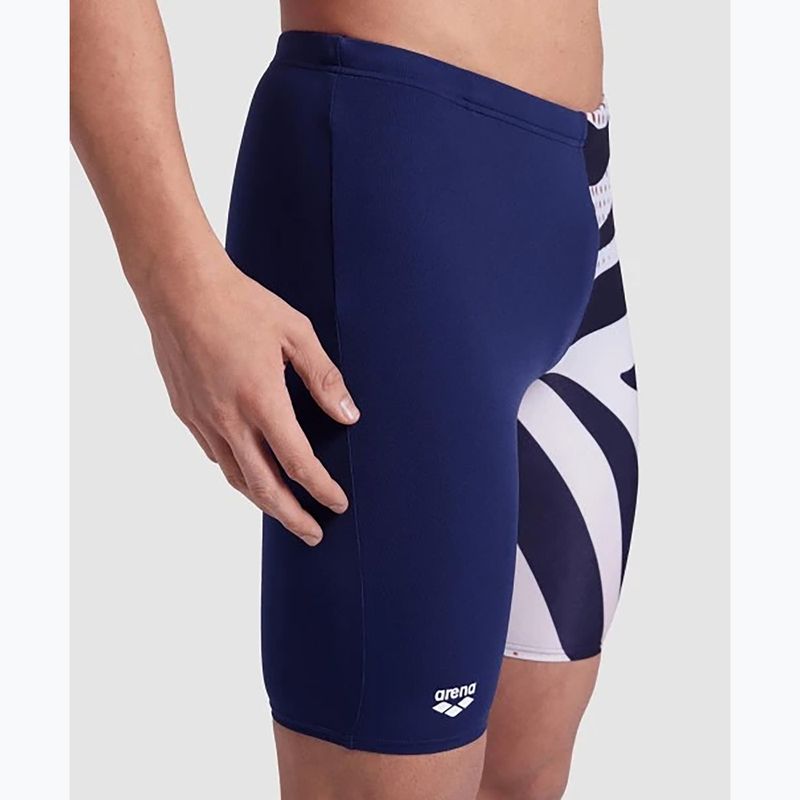 Boxeri de baie pentru bărbați  arena Multi Stripes Swim Jammer navy/white multi