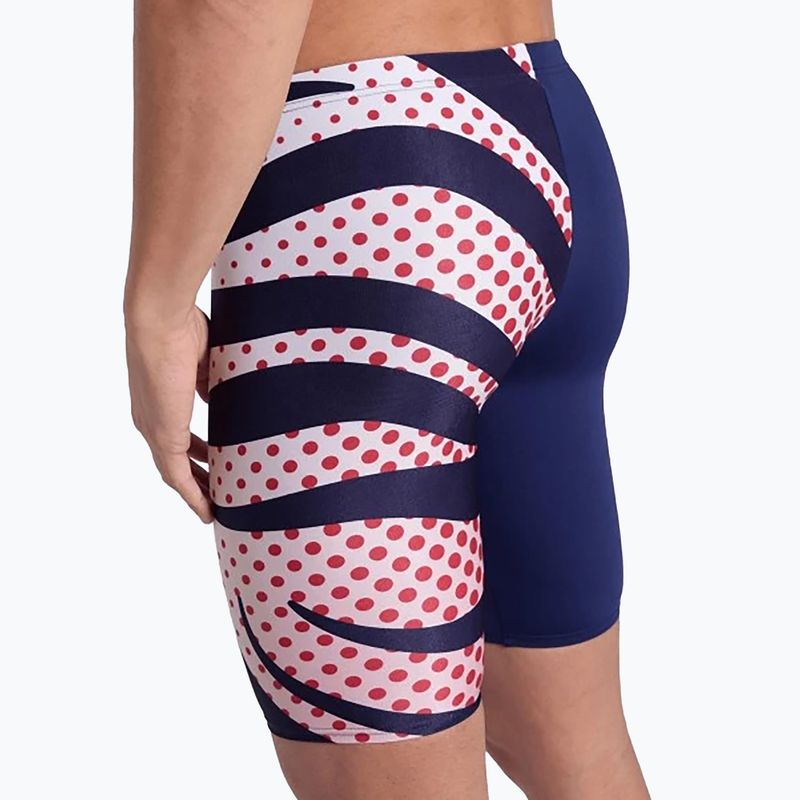 Boxeri de baie pentru bărbați  arena Multi Stripes Swim Jammer navy/white multi