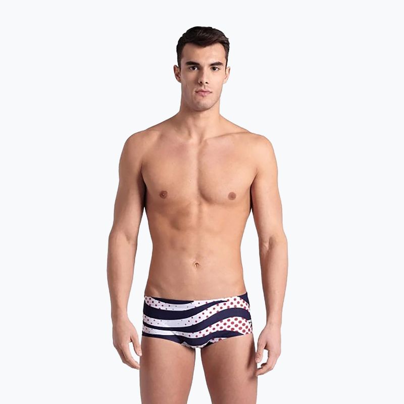 Boxeri de baie pentru bărbați arena Multi Stripes Swim Low Waist Short navy multi
