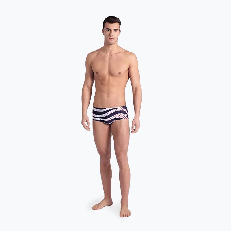 Boxeri de baie pentru bărbați arena Multi Stripes Swim Low Waist Short navy multi