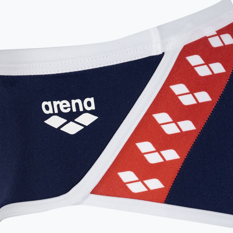 Slip de baie pentru bărbați arena Icons Swim Low Waist Short Solid navy/white/red multi 3