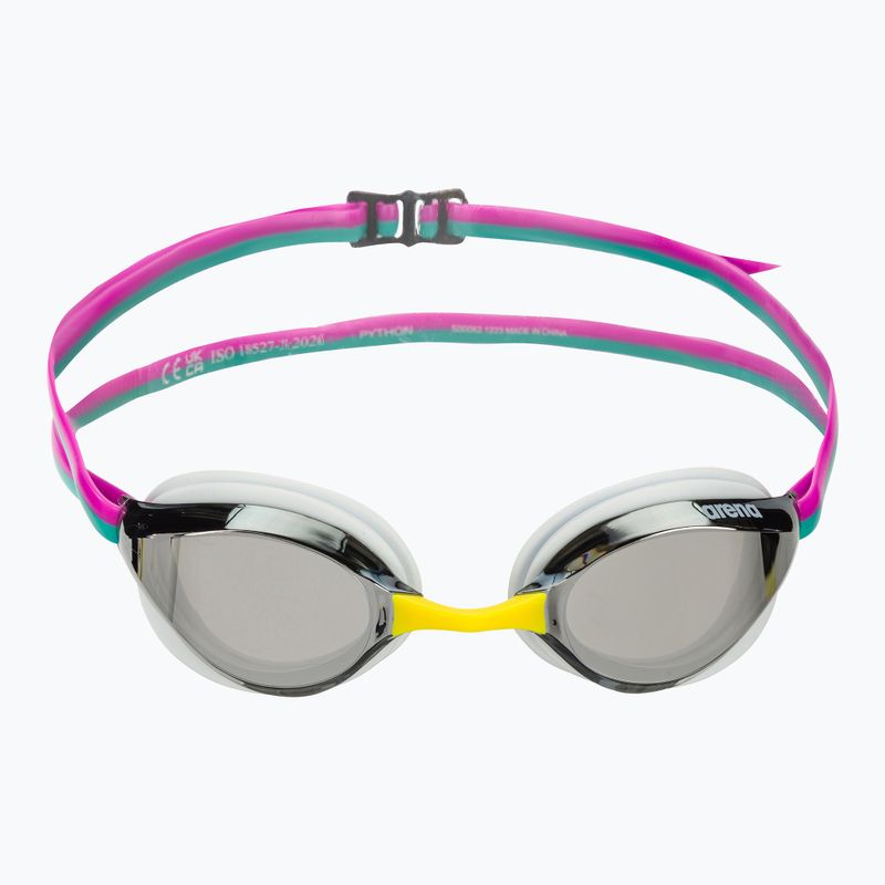 Ochelari de înot arena Python Mirror silver/white/fuchsia 2