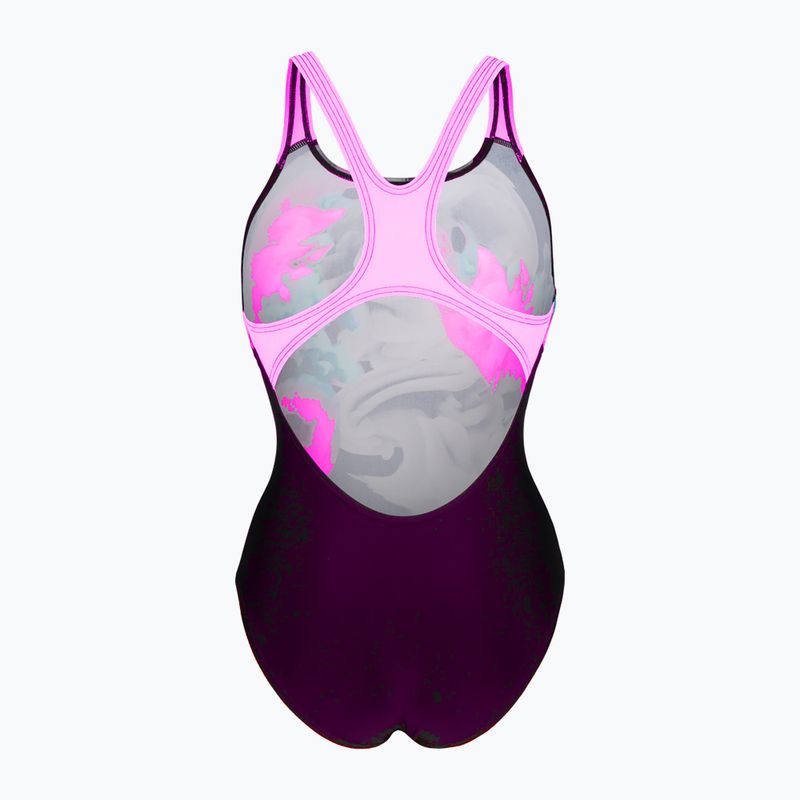Costum de înot dintr-o piesă pentru femei arena Imaginary Swim Pro Back black/shocking pink/multi 2