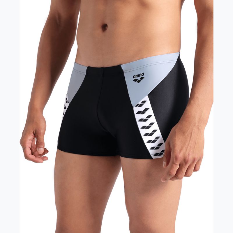 Boxeri de înot pentru bărbați arena Stripe Swim Short black/sea foam/multi