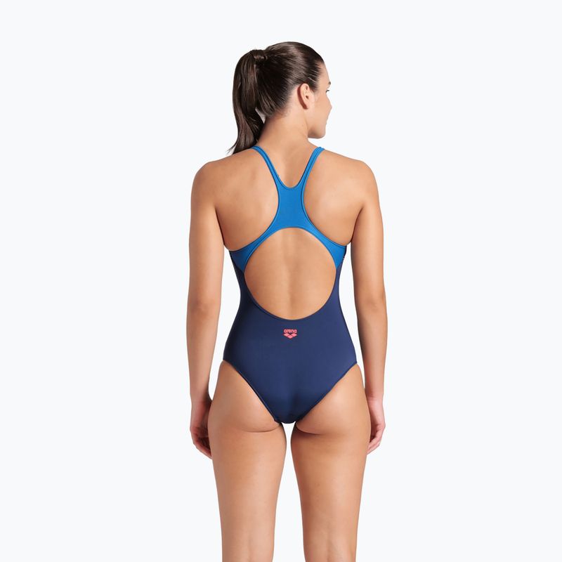 Costum de înot dintr-o piesă pentru femei arena Foggy Dots Swim Pro Back navy / blue cosmo 3