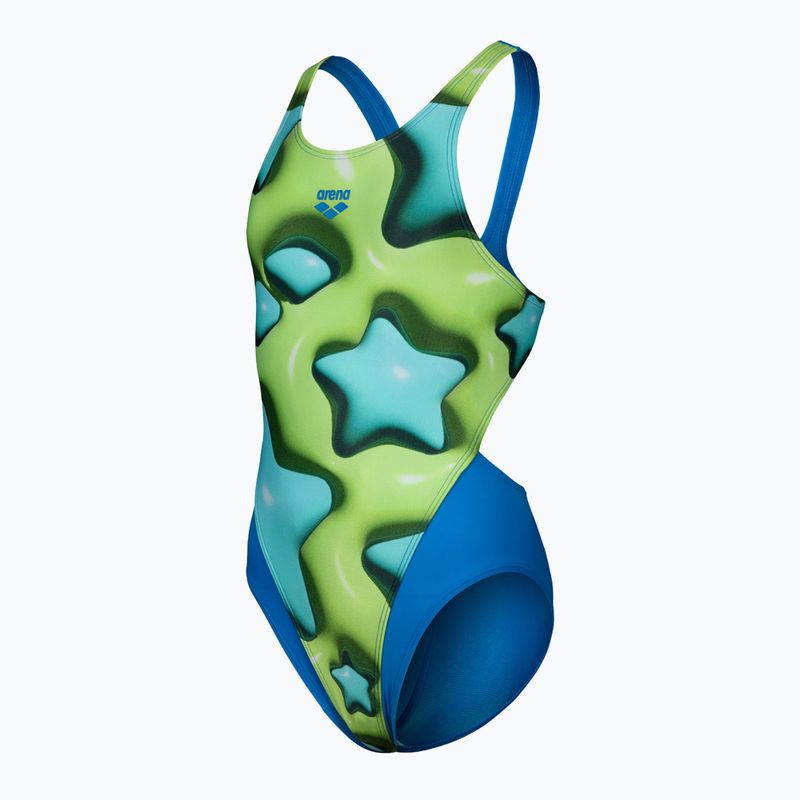Costum de înot dintr-o piesă pentru copii  arena Star Shaped Swim Tech L blue river/soft green/multi 3