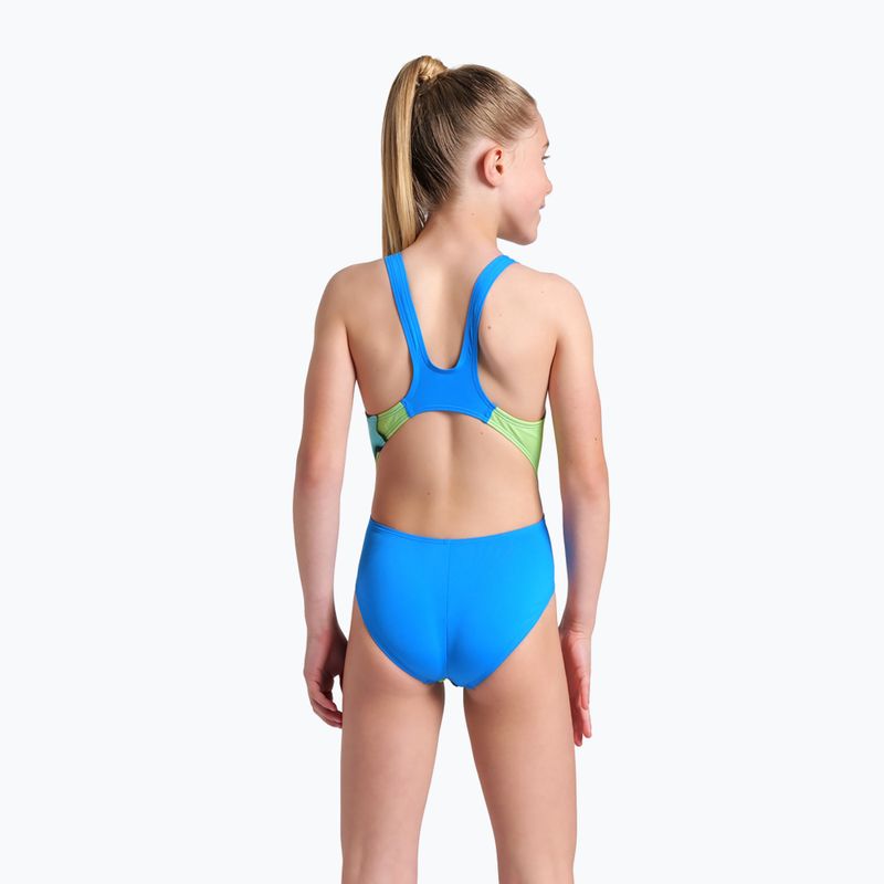 Costum de înot dintr-o piesă pentru copii  arena Star Shaped Swim Tech L blue river/soft green/multi 7