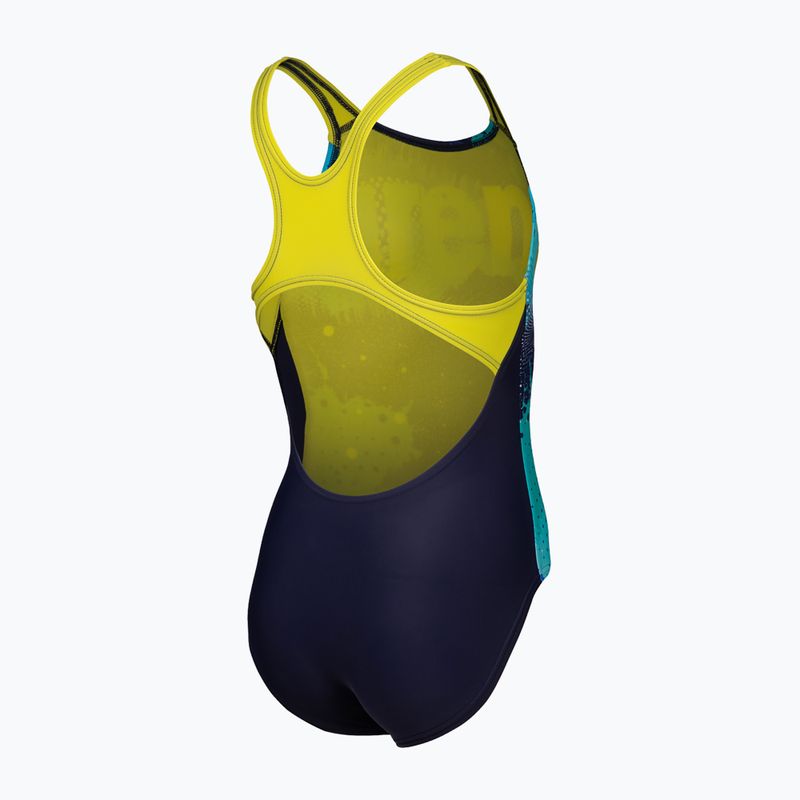 Costum de înot dintr-o piesă pentru copii arena Light Tricks Swim Pro Back navy/soft green/multi 4