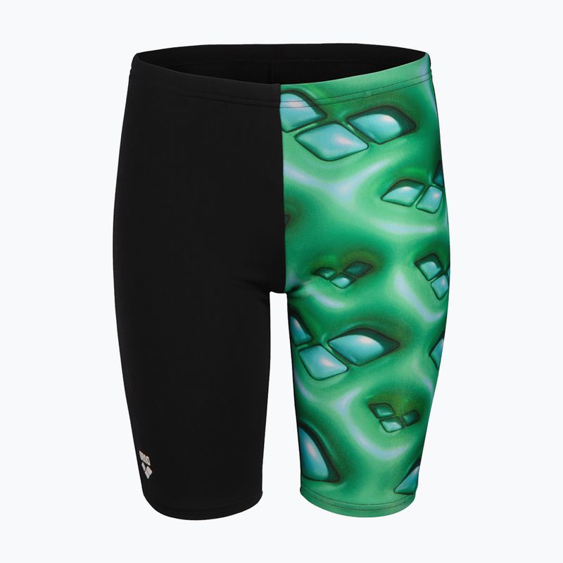 Boxeri de înot pentru copii arena Foam Swim Jammer black/soft green multi