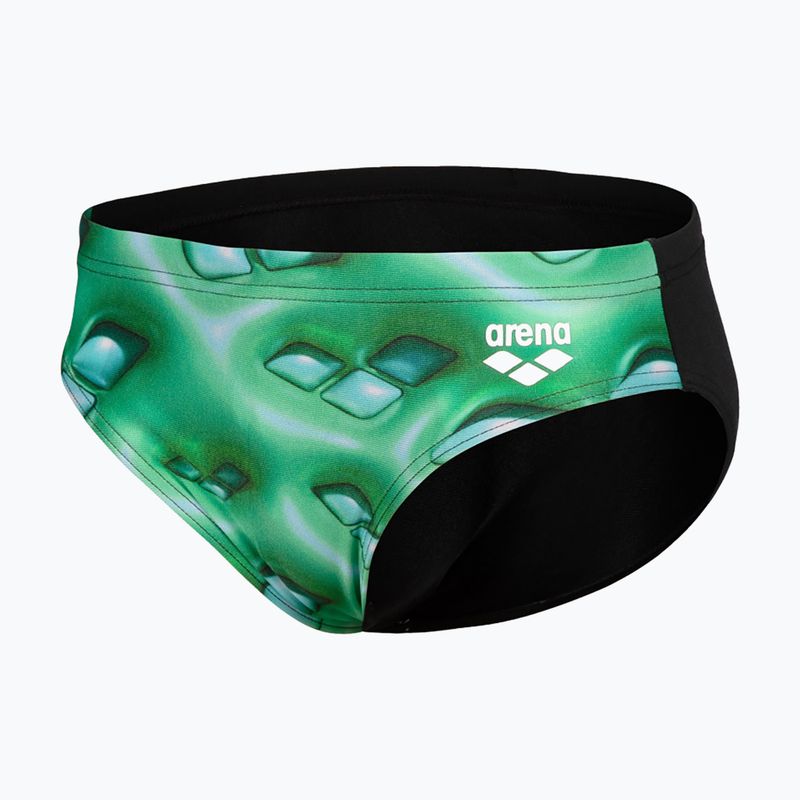 Slip de înot pentru copii arena Foam Swim Briefs black/soft green multi