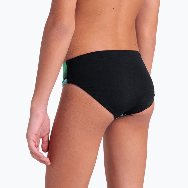 Slip de înot pentru copii arena Foam Swim Briefs black/soft green multi