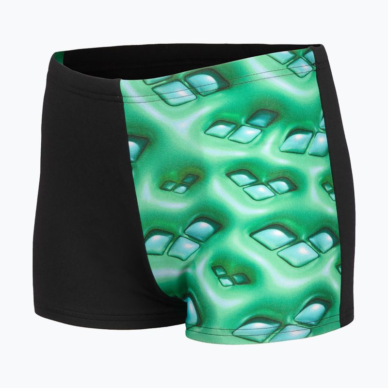 Boxeri de înot pentru copii arena Foam Swim Short black/soft green multi