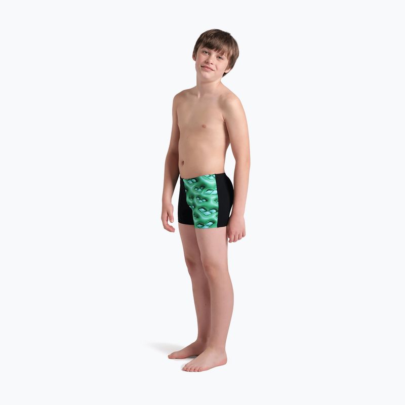 Boxeri de înot pentru copii arena Foam Swim Short black/soft green multi