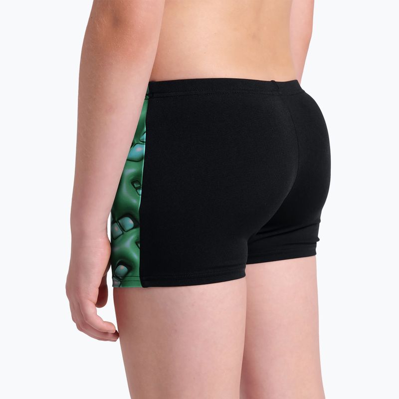 Boxeri de înot pentru copii arena Foam Swim Short black/soft green multi