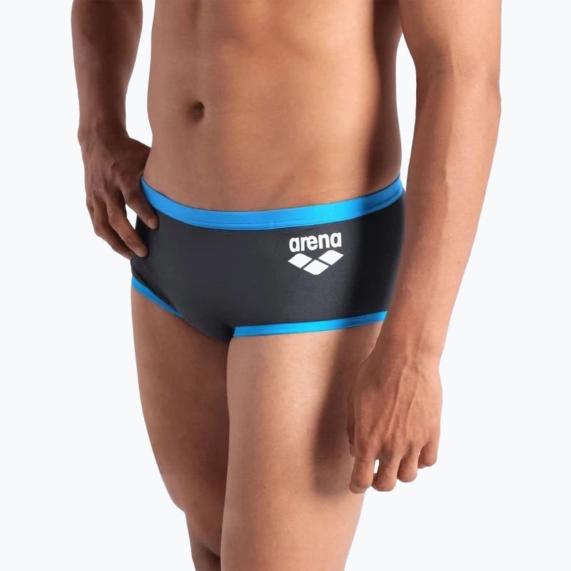 Boxeri de înot pentru bărbați arena One Low Waist Short Big Logo asphalt/turquise 4