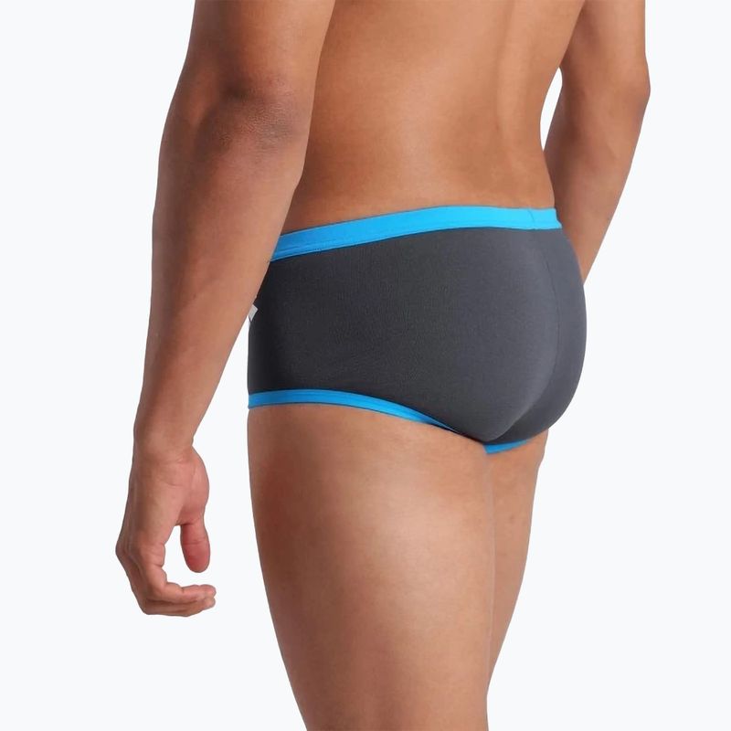 Boxeri de înot pentru bărbați arena One Low Waist Short Big Logo asphalt/turquise 5