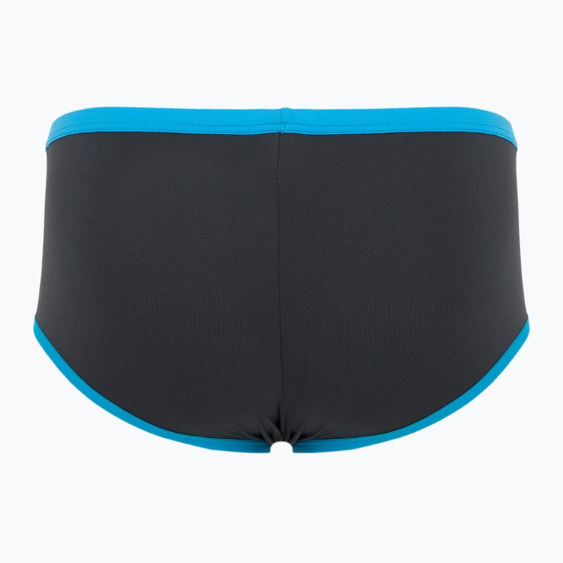 Boxeri de înot pentru bărbați arena One Low Waist Short Big Logo asphalt/turquise 2