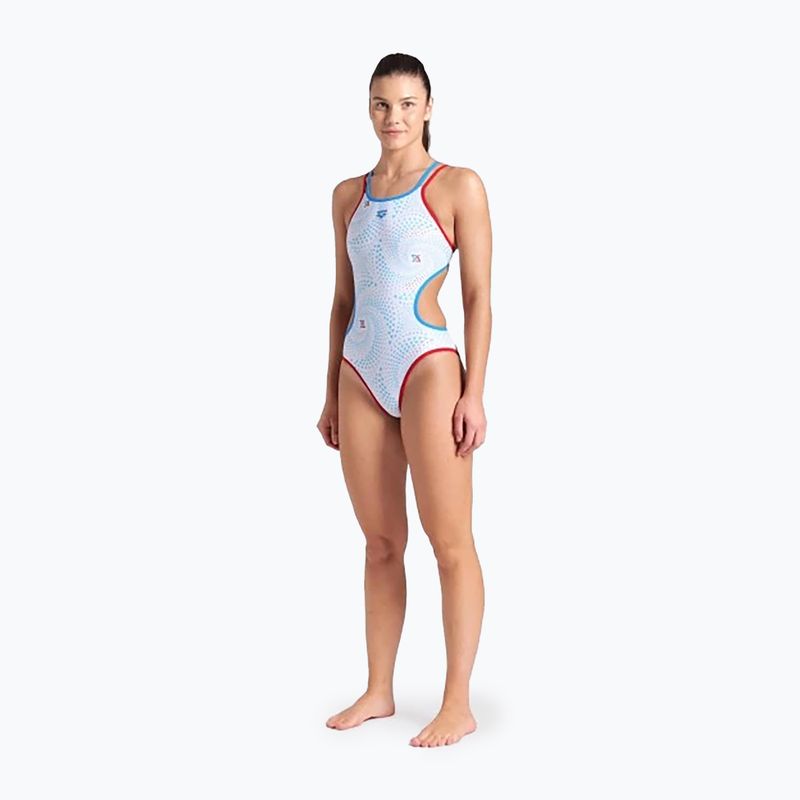 Costum de baie dintr-o singură piesă pentru femei arena One Fireflow Double Cross red/blue river/white multi 2