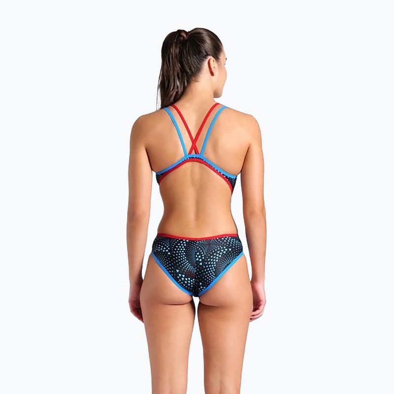 Costum de baie dintr-o singură piesă pentru femei arena  One Fireflow Double Cross blue river/red/black multi 3