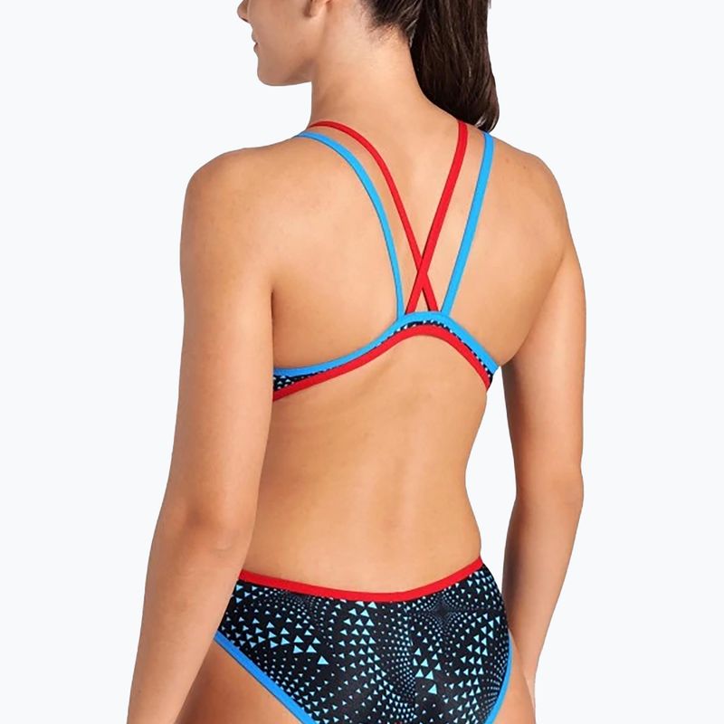 Costum de baie dintr-o singură piesă pentru femei arena  One Fireflow Double Cross blue river/red/black multi 5